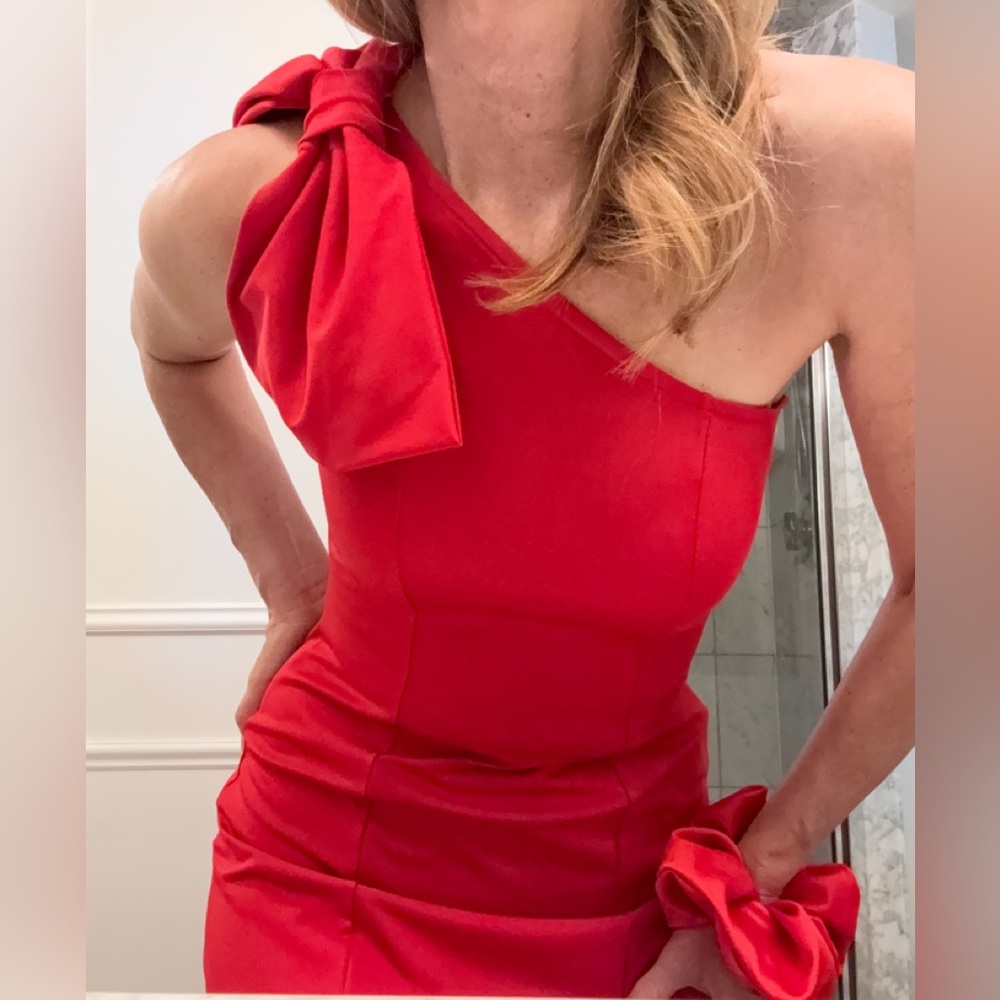 H&M Vibrant Red One-Shoulder Dress